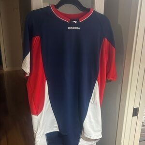 Diadora Navy, Red, and White Athletic Shirt
